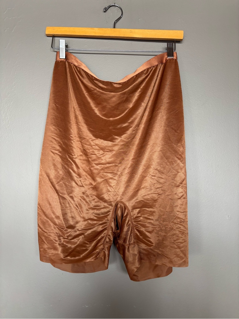 SKIMS Copper Tone Satin Shaping Shorts